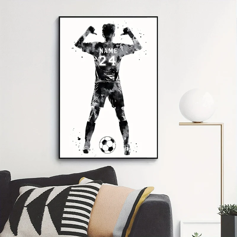 1 individuelles ungerahmtes Poster, personalisierter Druck mit Namen und Trikotnummer, personalisiertes Aquarellgemälde, ideales Geschenk für Schlafzimmer, Wohnzimmer, Flur, Wandkunst, Wanddekoration, Winterdekoration, Wanddekoration, Raumdekoration