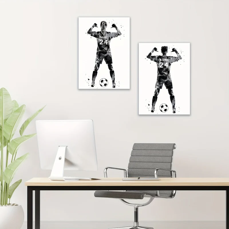 1 individuelles ungerahmtes Poster, personalisierter Druck mit Namen und Trikotnummer, personalisiertes Aquarellgemälde, ideales Geschenk für Schlafzimmer, Wohnzimmer, Flur, Wandkunst, Wanddekoration, Winterdekoration, Wanddekoration, Raumdekoration