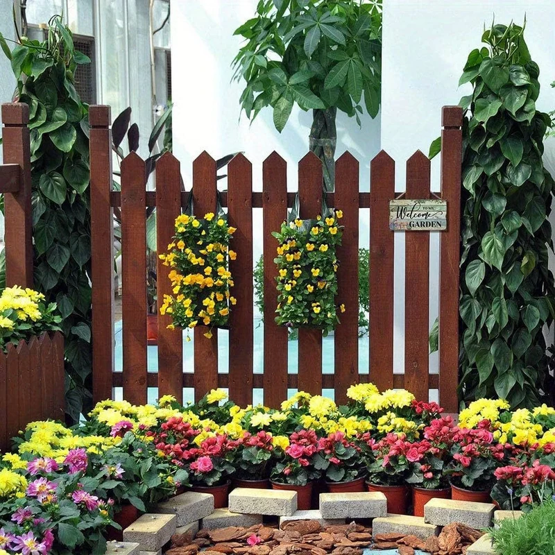 1 Stück buntes Blumengarten-Willkommen in meinem Garten-Schild aus Holz zum Aufhängen, Dekoration für Zuhause, Garten, Hof, Tür, Anhänger, Zubehör (mit Seil)