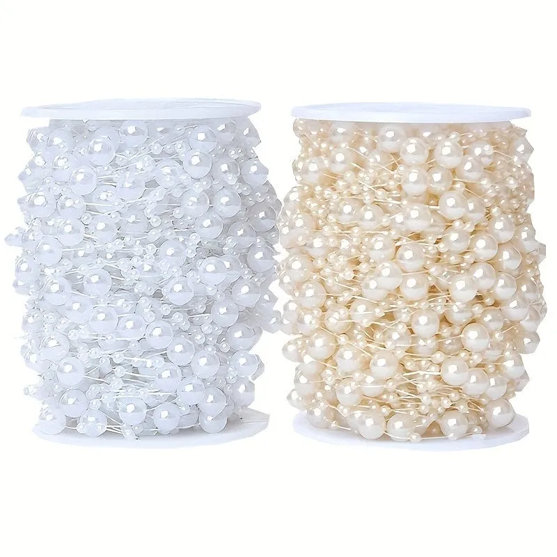 1 Rolle, 10 Meter Kunstperlen-Verbindungslinie, Perlen voller Sterne, dekorative Blumenornamente, DIY handgefertigte Haar-Accessoires, Accessoires, farbige Perlenkette, Basteln