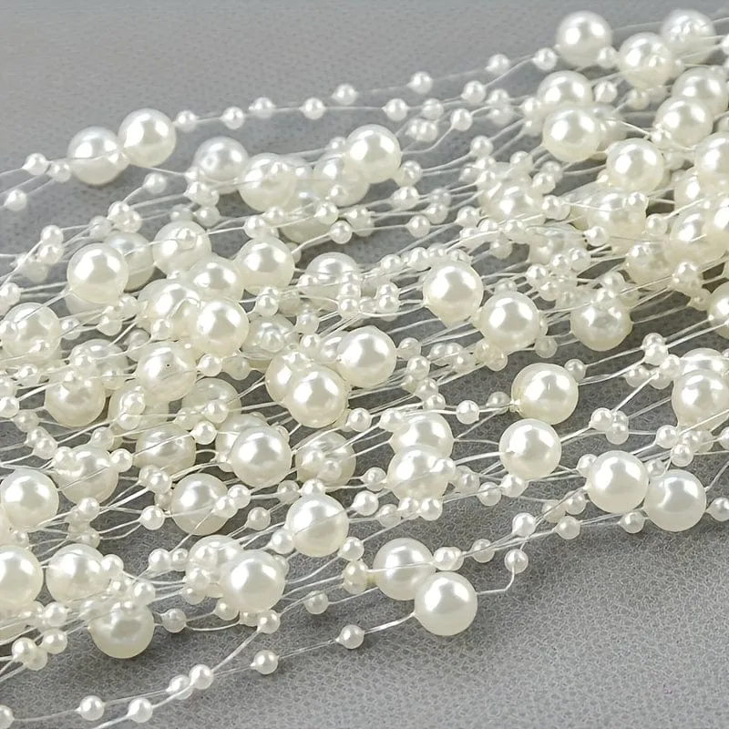 1 Rolle, 10 Meter Kunstperlen-Verbindungslinie, Perlen voller Sterne, dekorative Blumenornamente, DIY handgefertigte Haar-Accessoires, Accessoires, farbige Perlenkette, Basteln