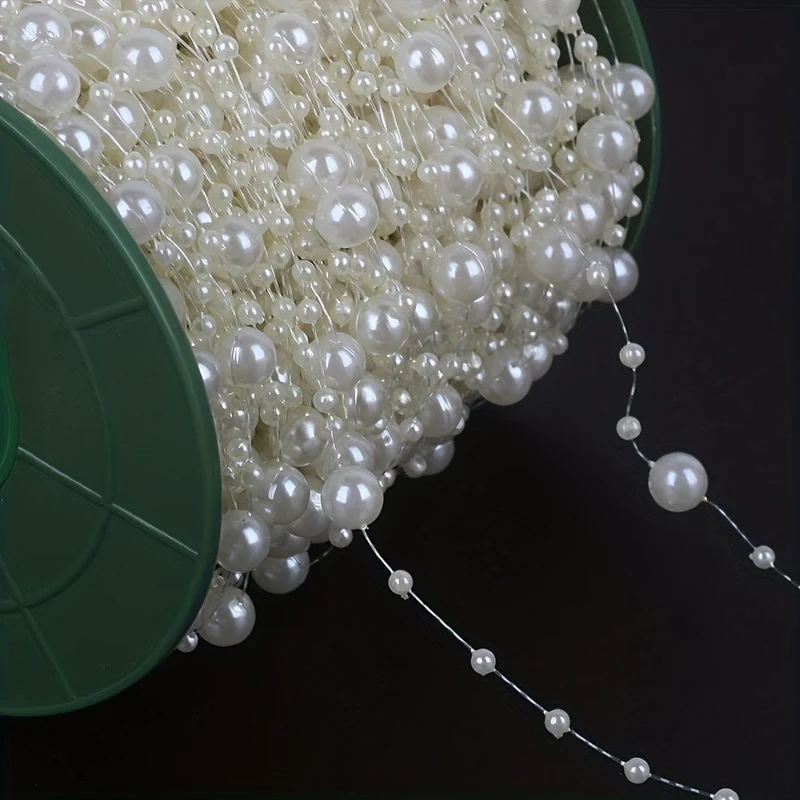 1 Rolle, 10 Meter Kunstperlen-Verbindungslinie, Perlen voller Sterne, dekorative Blumenornamente, DIY handgefertigte Haar-Accessoires, Accessoires, farbige Perlenkette, Basteln