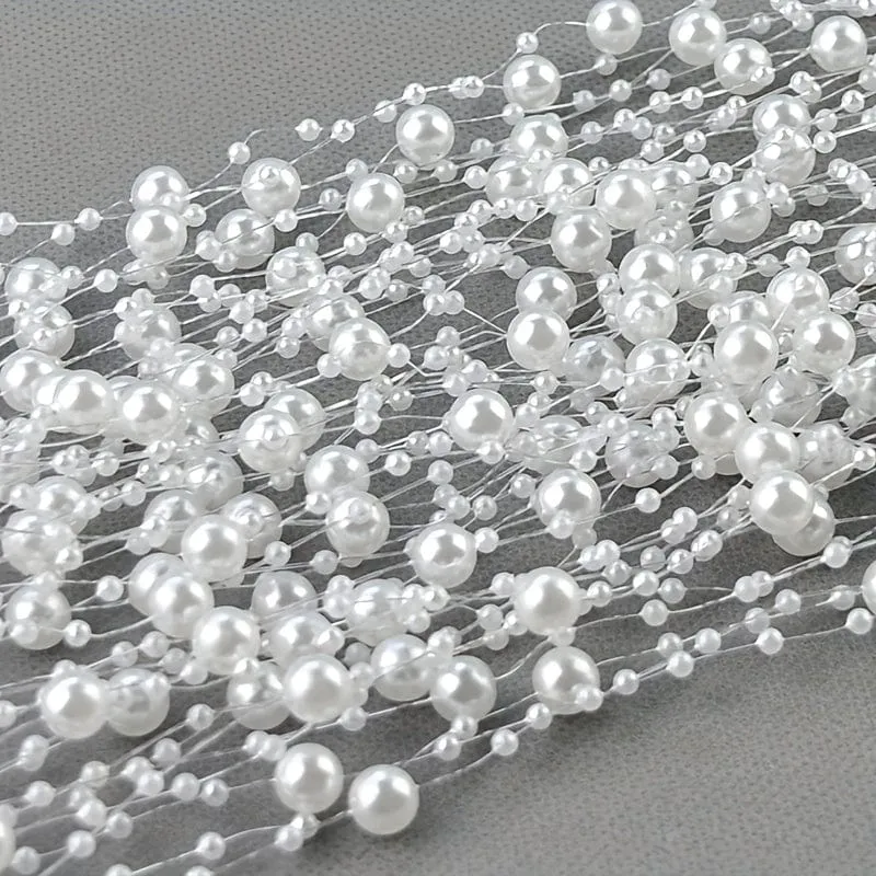 1 Rolle, 10 Meter Kunstperlen-Verbindungslinie, Perlen voller Sterne, dekorative Blumenornamente, DIY handgefertigte Haar-Accessoires, Accessoires, farbige Perlenkette, Basteln