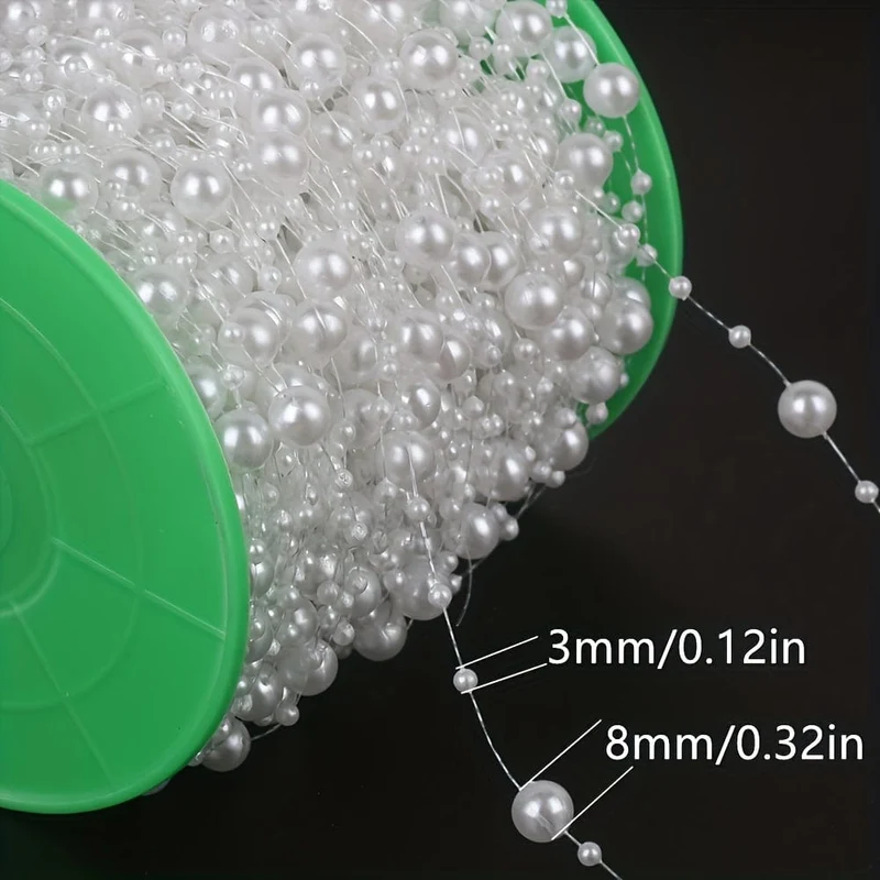 1 Rolle, 10 Meter Kunstperlen-Verbindungslinie, Perlen voller Sterne, dekorative Blumenornamente, DIY handgefertigte Haar-Accessoires, Accessoires, farbige Perlenkette, Basteln