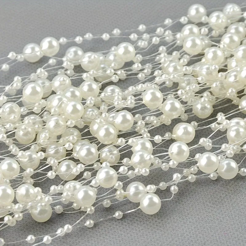 1 Rolle, 10 Meter Kunstperlen-Verbindungslinie, Perlen voller Sterne, dekorative Blumenornamente, DIY handgefertigte Haar-Accessoires, Accessoires, farbige Perlenkette, Basteln
