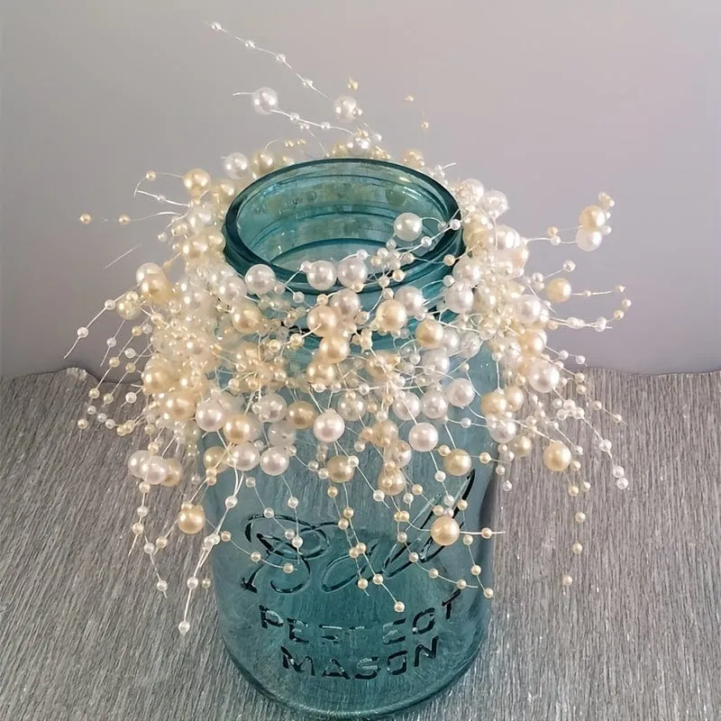 1 Rolle, 10 Meter Kunstperlen-Verbindungslinie, Perlen voller Sterne, dekorative Blumenornamente, DIY handgefertigte Haar-Accessoires, Accessoires, farbige Perlenkette, Basteln