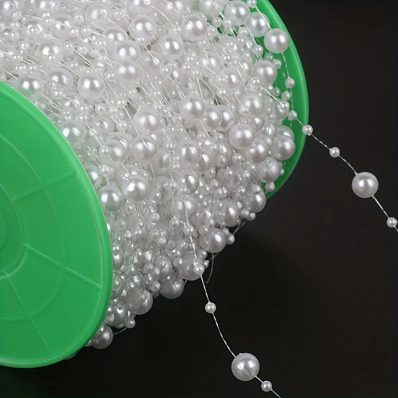 1 Rolle, 10 Meter Kunstperlen-Verbindungslinie, Perlen voller Sterne, dekorative Blumenornamente, DIY handgefertigte Haar-Accessoires, Accessoires, farbige Perlenkette, Basteln