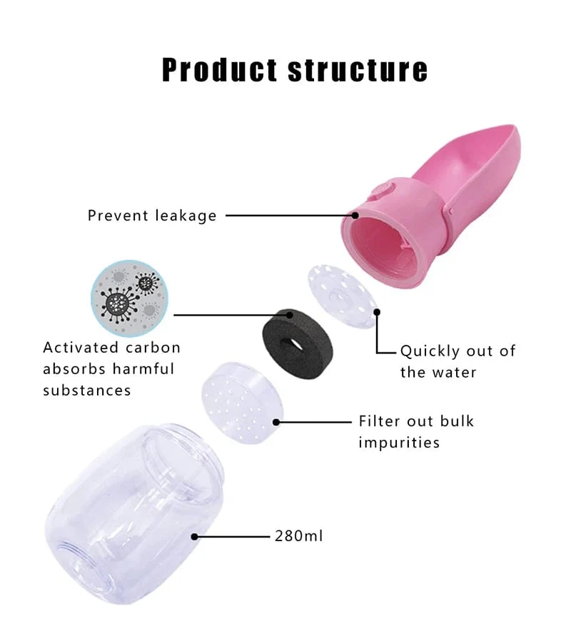 Originelles Design, 300 ml, tragbare Wasserflasche für Hunde zum Spazierengehen, Futterspender für Hunde, gefaltete Flasche, Wasserspender