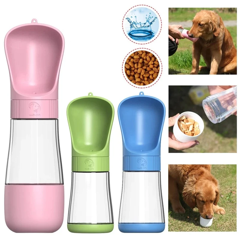 2-in-1 tragbarer Wasserflaschenspender für Hunde für kleine große Hunde, Katzen, Welpen, Outdoor-Reisen, Wandern, Trinken, Futternapf, Heimtierbedarf