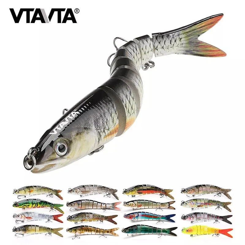 VTAVTA 10/14cm sinkende Wobbler Angelköder Jointed Crankbait Swimbait 8 Segment Harter Kunstköder für Angelköder