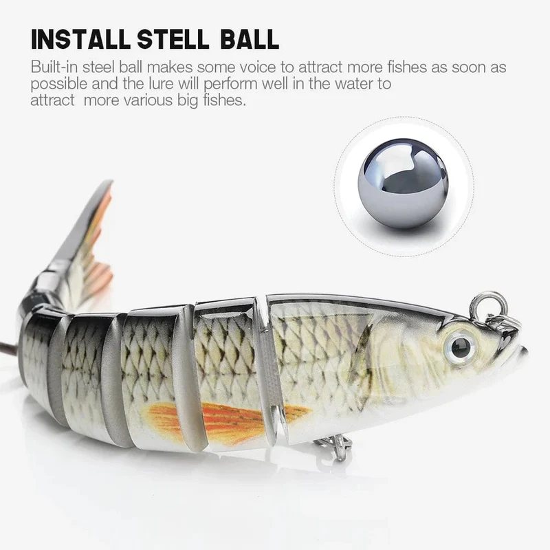 VTAVTA 10/14cm sinkende Wobbler Angelköder Jointed Crankbait Swimbait 8 Segment Harter Kunstköder für Angelköder