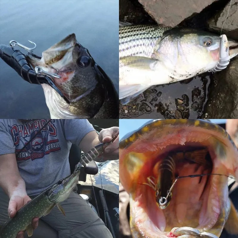 VTAVTA 10/14cm sinkende Wobbler Angelköder Jointed Crankbait Swimbait 8 Segment Harter Kunstköder für Angelköder