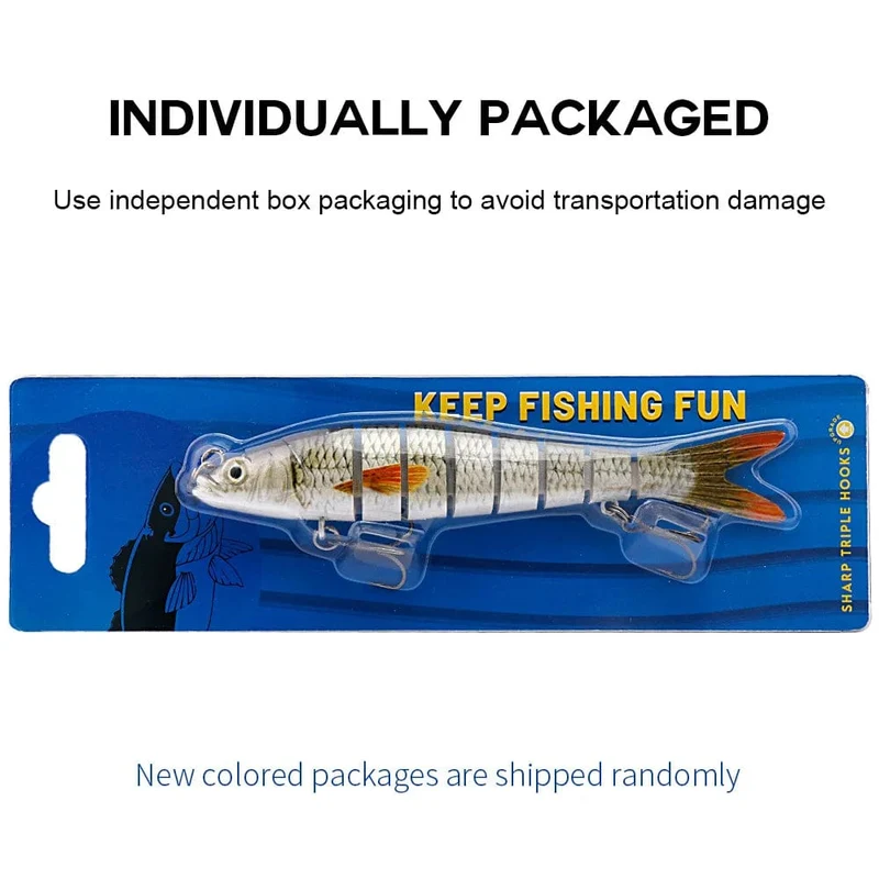 VTAVTA 10/14cm sinkende Wobbler Angelköder Jointed Crankbait Swimbait 8 Segment Harter Kunstköder für Angelköder