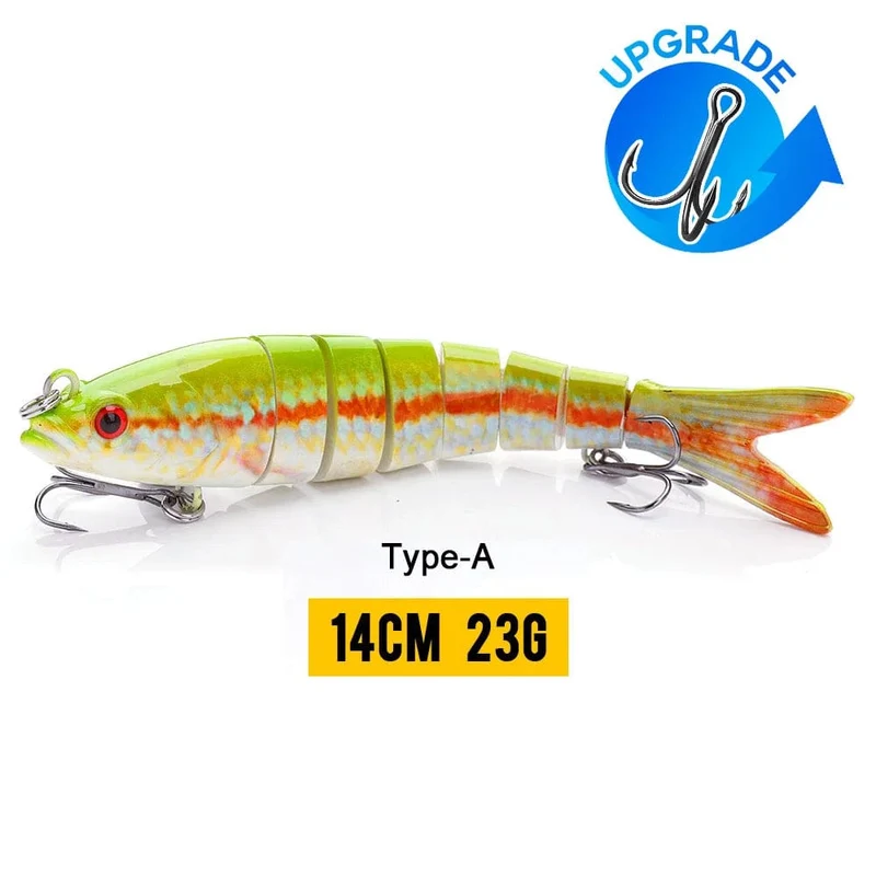 VTAVTA 10/14cm sinkende Wobbler Angelköder Jointed Crankbait Swimbait 8 Segment Harter Kunstköder für Angelköder
