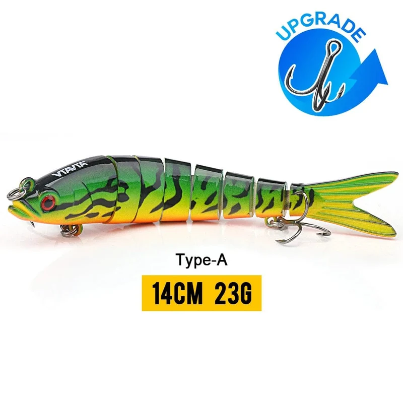 VTAVTA 10/14cm sinkende Wobbler Angelköder Jointed Crankbait Swimbait 8 Segment Harter Kunstköder für Angelköder