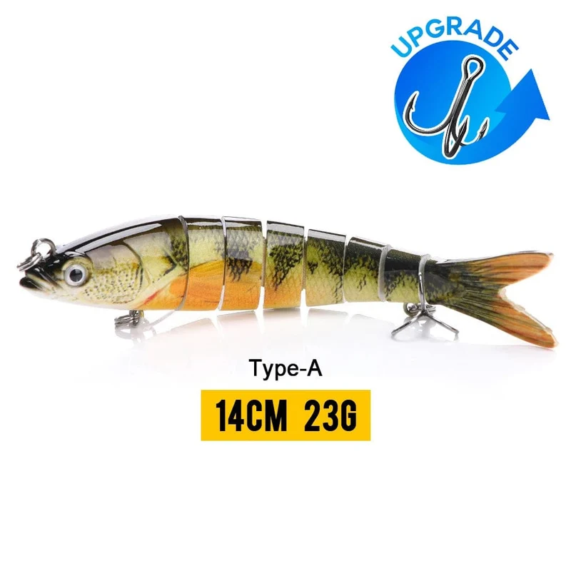 VTAVTA 10/14cm sinkende Wobbler Angelköder Jointed Crankbait Swimbait 8 Segment Harter Kunstköder für Angelköder