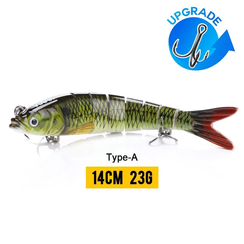VTAVTA 10/14cm sinkende Wobbler Angelköder Jointed Crankbait Swimbait 8 Segment Harter Kunstköder für Angelköder