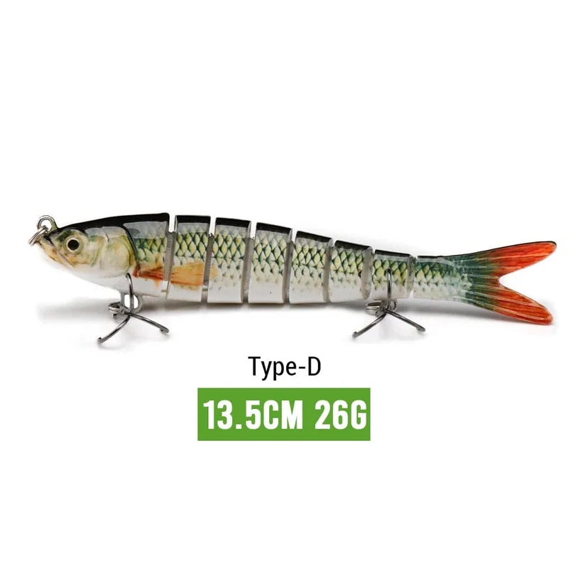 VTAVTA 10/14cm sinkende Wobbler Angelköder Jointed Crankbait Swimbait 8 Segment Harter Kunstköder für Angelköder