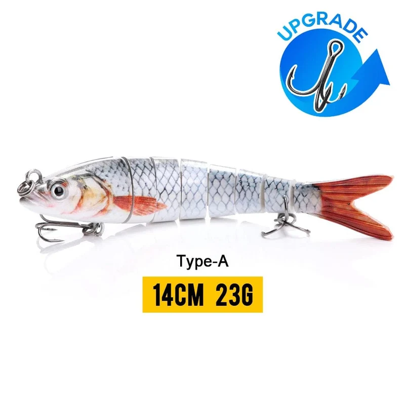 VTAVTA 10/14cm sinkende Wobbler Angelköder Jointed Crankbait Swimbait 8 Segment Harter Kunstköder für Angelköder