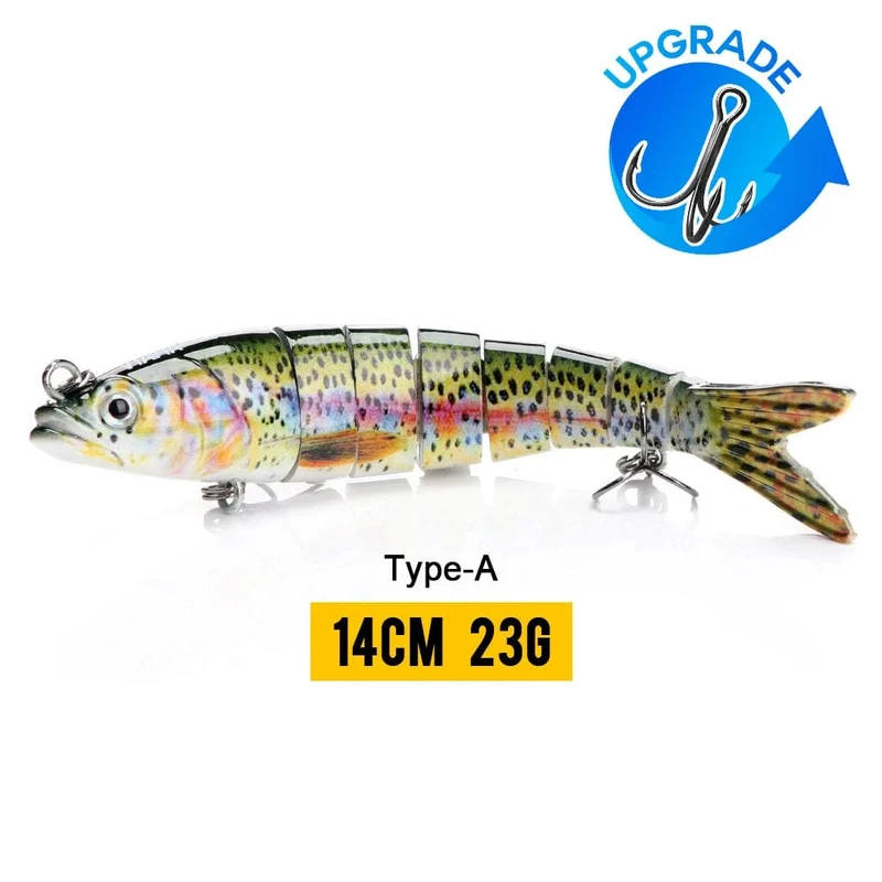 VTAVTA 10/14cm sinkende Wobbler Angelköder Jointed Crankbait Swimbait 8 Segment Harter Kunstköder für Angelköder