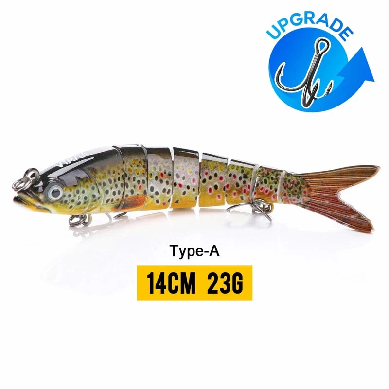 VTAVTA 10/14cm sinkende Wobbler Angelköder Jointed Crankbait Swimbait 8 Segment Harter Kunstköder für Angelköder