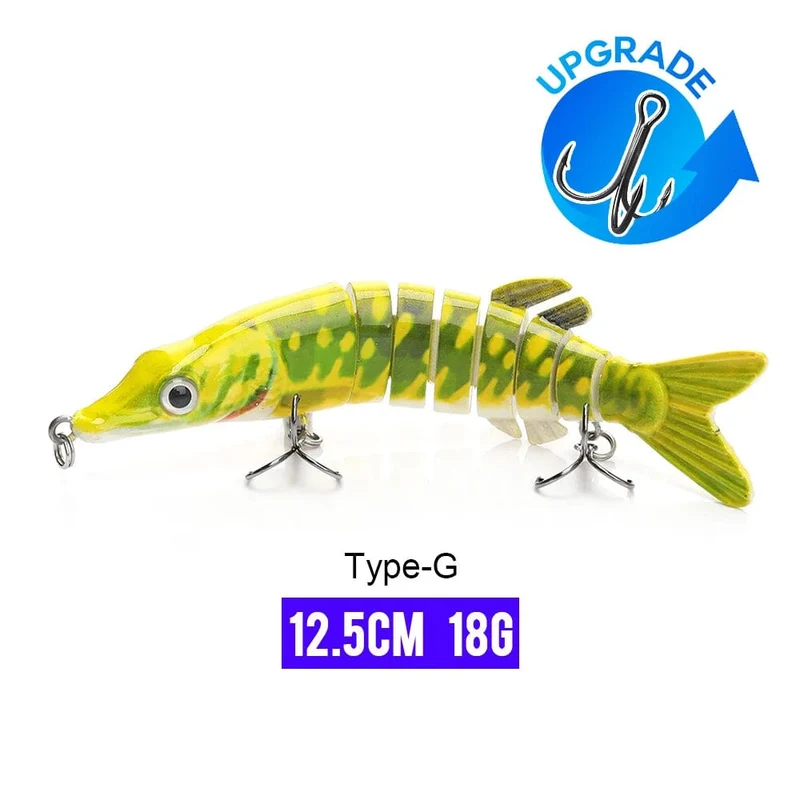 VTAVTA 10/14cm sinkende Wobbler Angelköder Jointed Crankbait Swimbait 8 Segment Harter Kunstköder für Angelköder