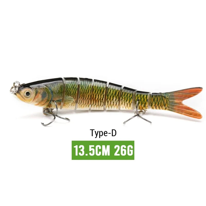 VTAVTA 10/14cm sinkende Wobbler Angelköder Jointed Crankbait Swimbait 8 Segment Harter Kunstköder für Angelköder