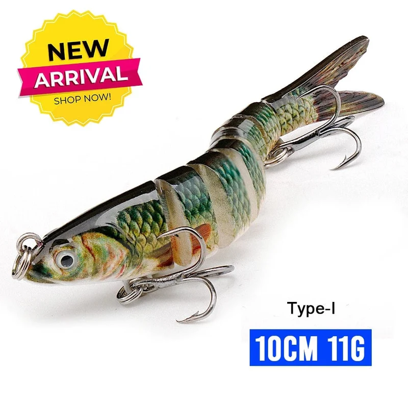 VTAVTA 10/14cm sinkende Wobbler Angelköder Jointed Crankbait Swimbait 8 Segment Harter Kunstköder für Angelköder