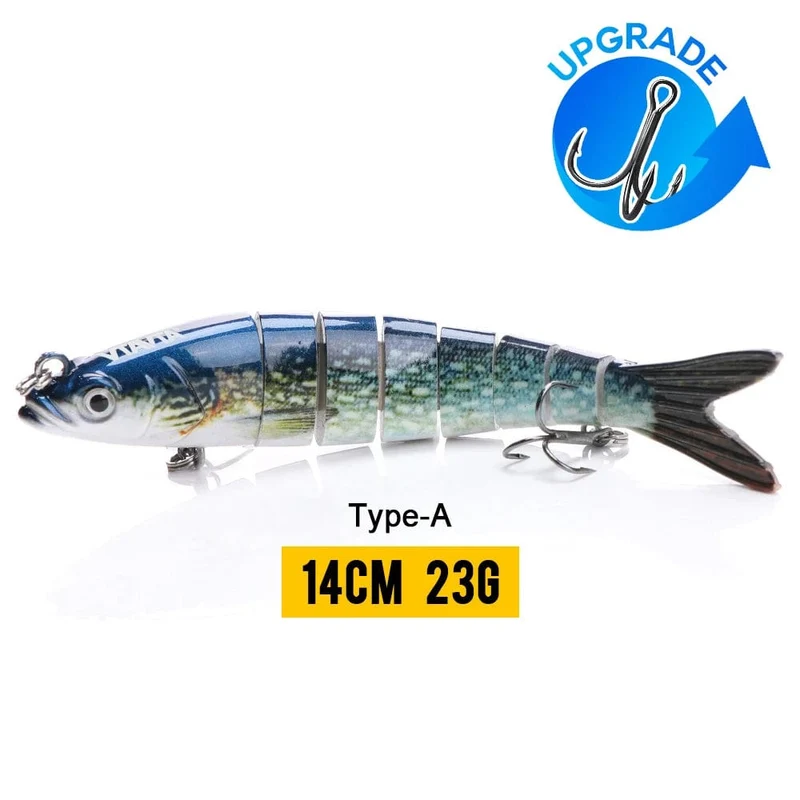 VTAVTA 10/14cm sinkende Wobbler Angelköder Jointed Crankbait Swimbait 8 Segment Harter Kunstköder für Angelköder