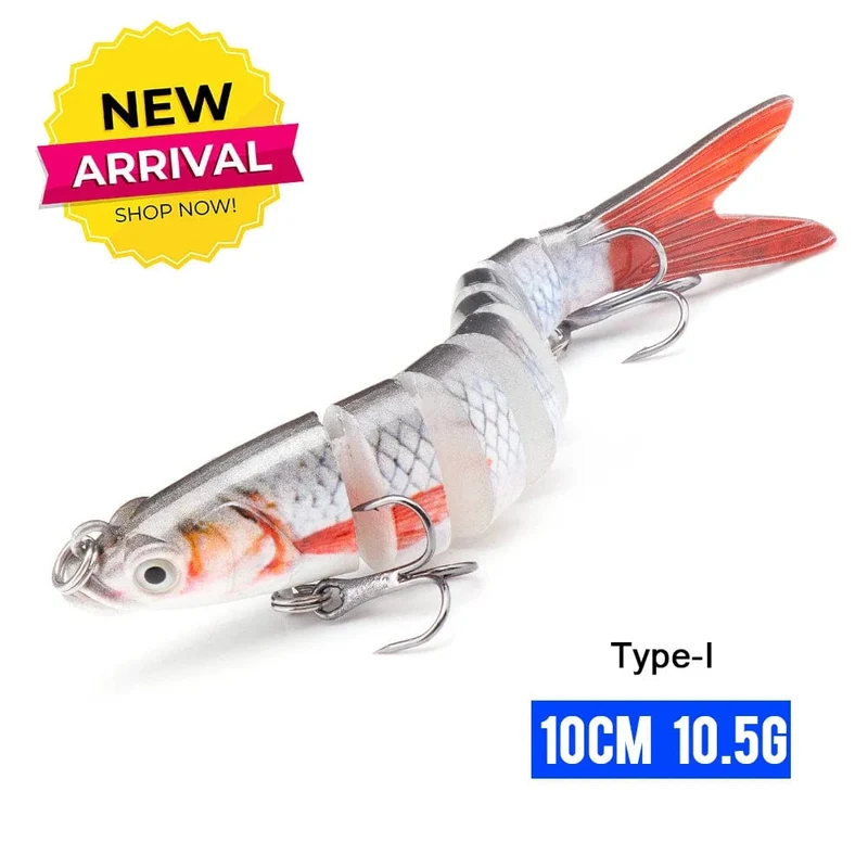 VTAVTA 10/14cm sinkende Wobbler Angelköder Jointed Crankbait Swimbait 8 Segment Harter Kunstköder für Angelköder