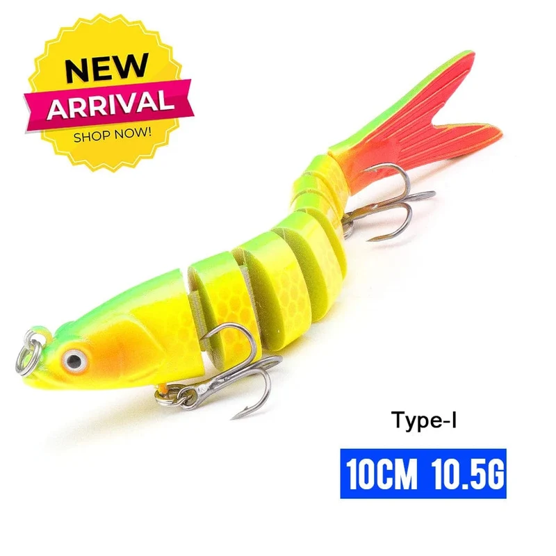 VTAVTA 10/14cm sinkende Wobbler Angelköder Jointed Crankbait Swimbait 8 Segment Harter Kunstköder für Angelköder