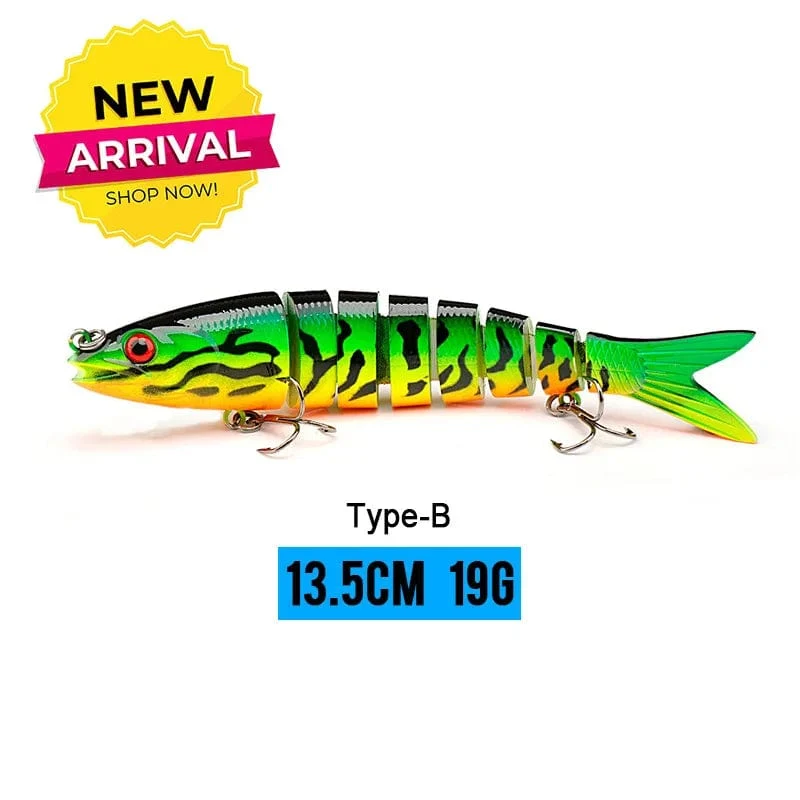 VTAVTA 10/14cm sinkende Wobbler Angelköder Jointed Crankbait Swimbait 8 Segment Harter Kunstköder für Angelköder