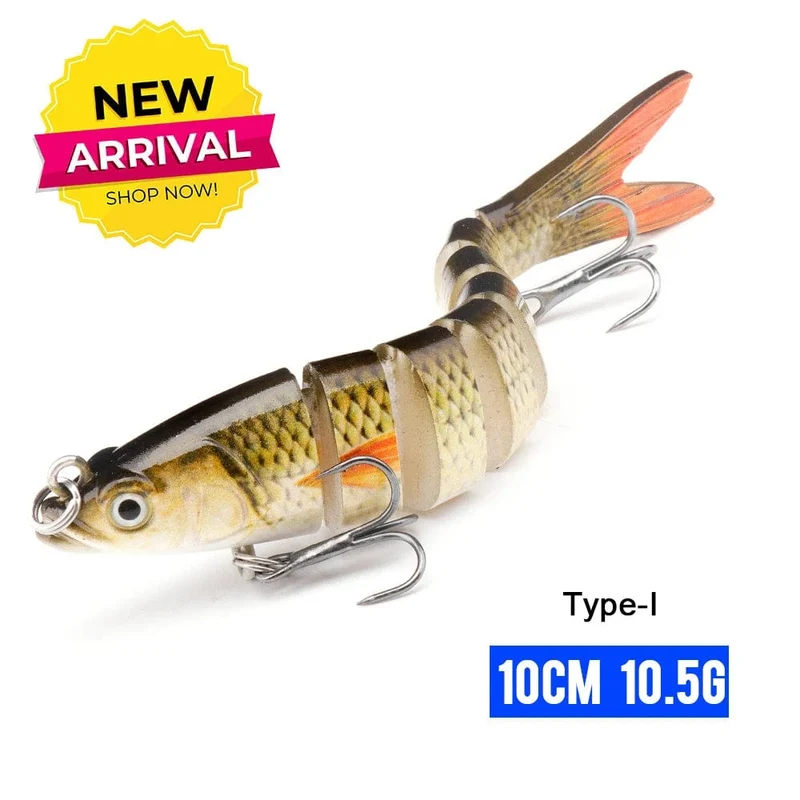 VTAVTA 10/14cm sinkende Wobbler Angelköder Jointed Crankbait Swimbait 8 Segment Harter Kunstköder für Angelköder