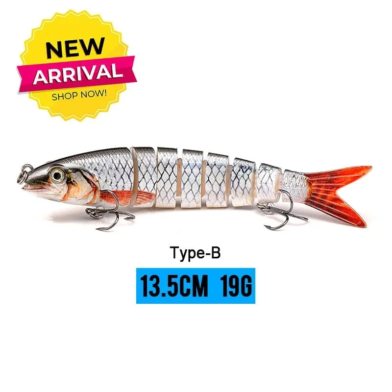 VTAVTA 10/14cm sinkende Wobbler Angelköder Jointed Crankbait Swimbait 8 Segment Harter Kunstköder für Angelköder