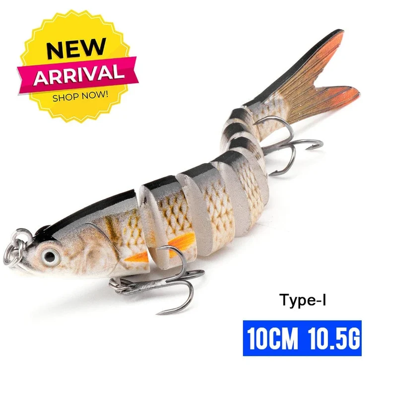 VTAVTA 10/14cm sinkende Wobbler Angelköder Jointed Crankbait Swimbait 8 Segment Harter Kunstköder für Angelköder
