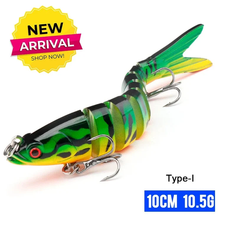 VTAVTA 10/14cm sinkende Wobbler Angelköder Jointed Crankbait Swimbait 8 Segment Harter Kunstköder für Angelköder