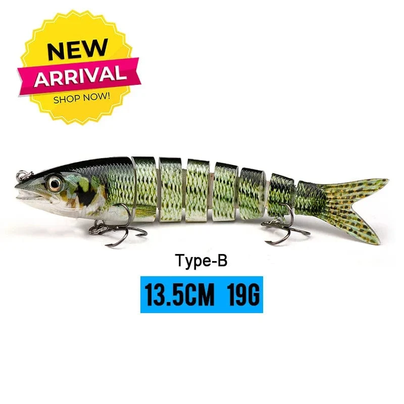 VTAVTA 10/14cm sinkende Wobbler Angelköder Jointed Crankbait Swimbait 8 Segment Harter Kunstköder für Angelköder
