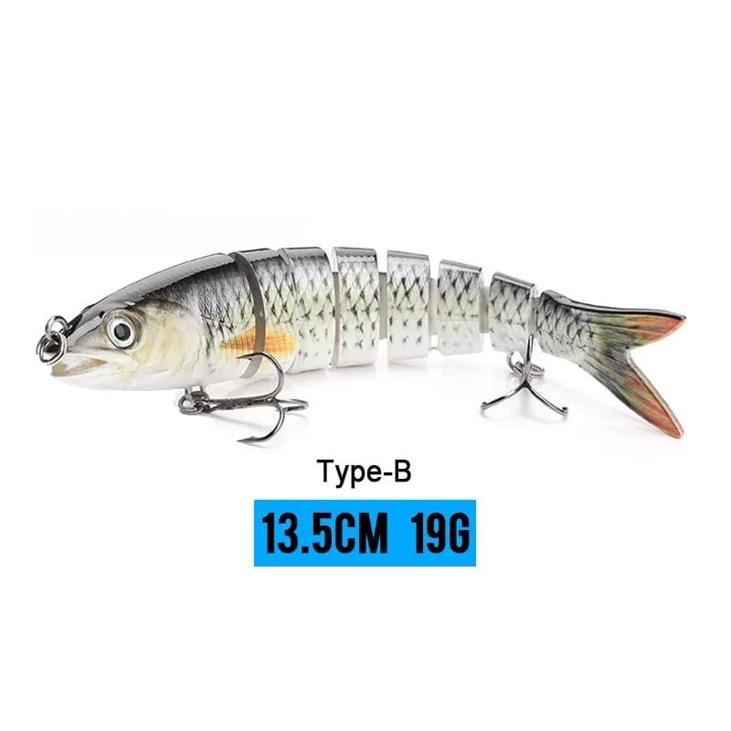 VTAVTA 10/14cm sinkende Wobbler Angelköder Jointed Crankbait Swimbait 8 Segment Harter Kunstköder für Angelköder
