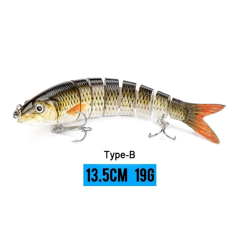 VTAVTA 10/14cm sinkende Wobbler Angelköder Jointed Crankbait Swimbait 8 Segment Harter Kunstköder für Angelköder