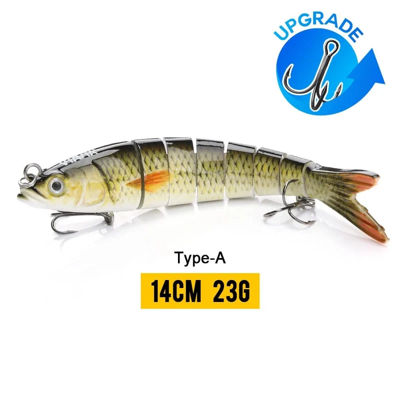 VTAVTA 10/14cm sinkende Wobbler Angelköder Jointed Crankbait Swimbait 8 Segment Harter Kunstköder für Angelköder