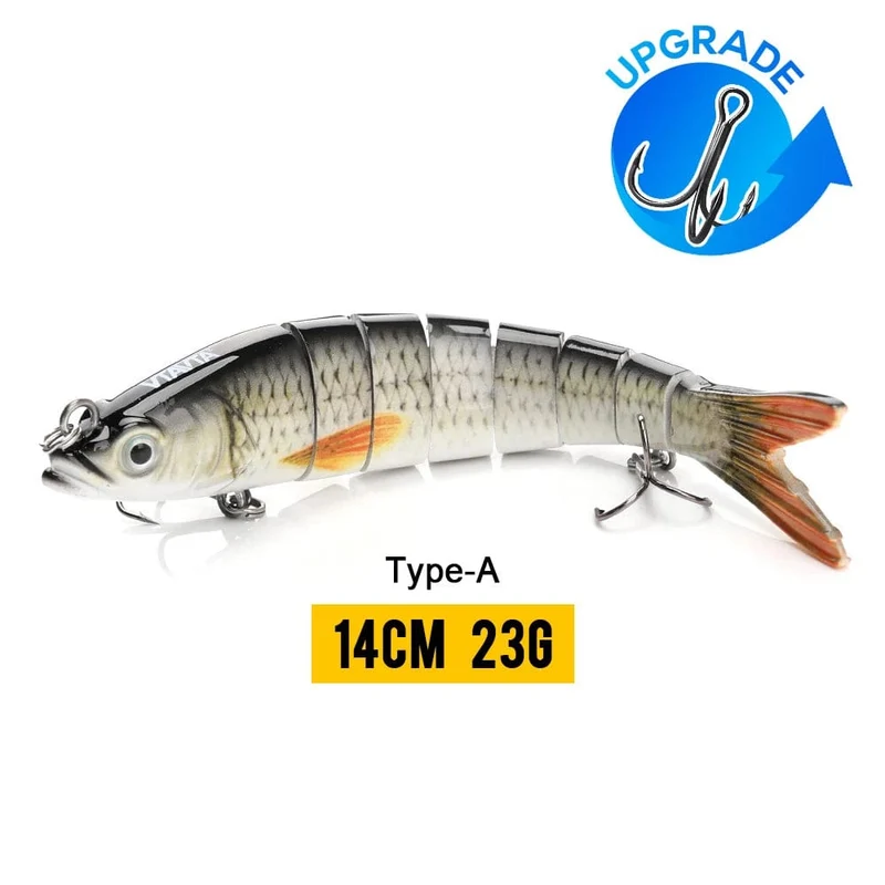 VTAVTA 10/14cm sinkende Wobbler Angelköder Jointed Crankbait Swimbait 8 Segment Harter Kunstköder für Angelköder