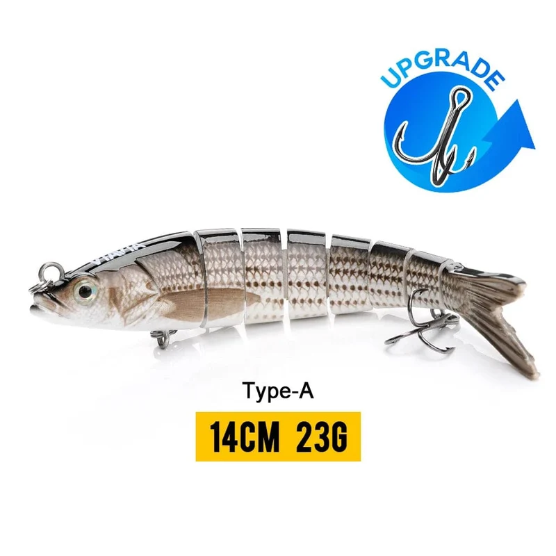 VTAVTA 10/14cm sinkende Wobbler Angelköder Jointed Crankbait Swimbait 8 Segment Harter Kunstköder für Angelköder