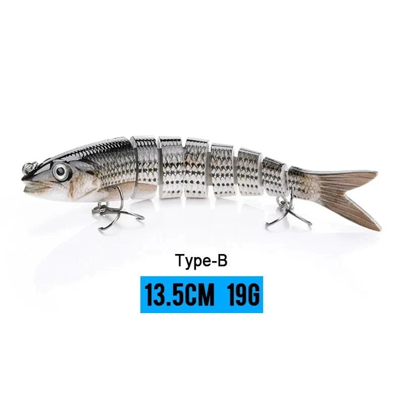 VTAVTA 10/14cm sinkende Wobbler Angelköder Jointed Crankbait Swimbait 8 Segment Harter Kunstköder für Angelköder