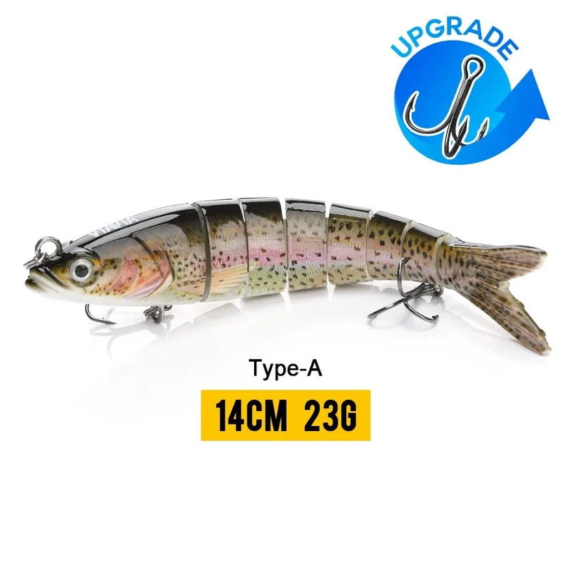 VTAVTA 10/14cm sinkende Wobbler Angelköder Jointed Crankbait Swimbait 8 Segment Harter Kunstköder für Angelköder