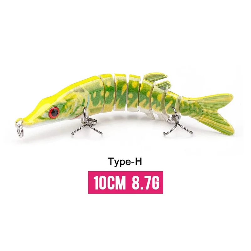 VTAVTA 10/14cm sinkende Wobbler Angelköder Jointed Crankbait Swimbait 8 Segment Harter Kunstköder für Angelköder