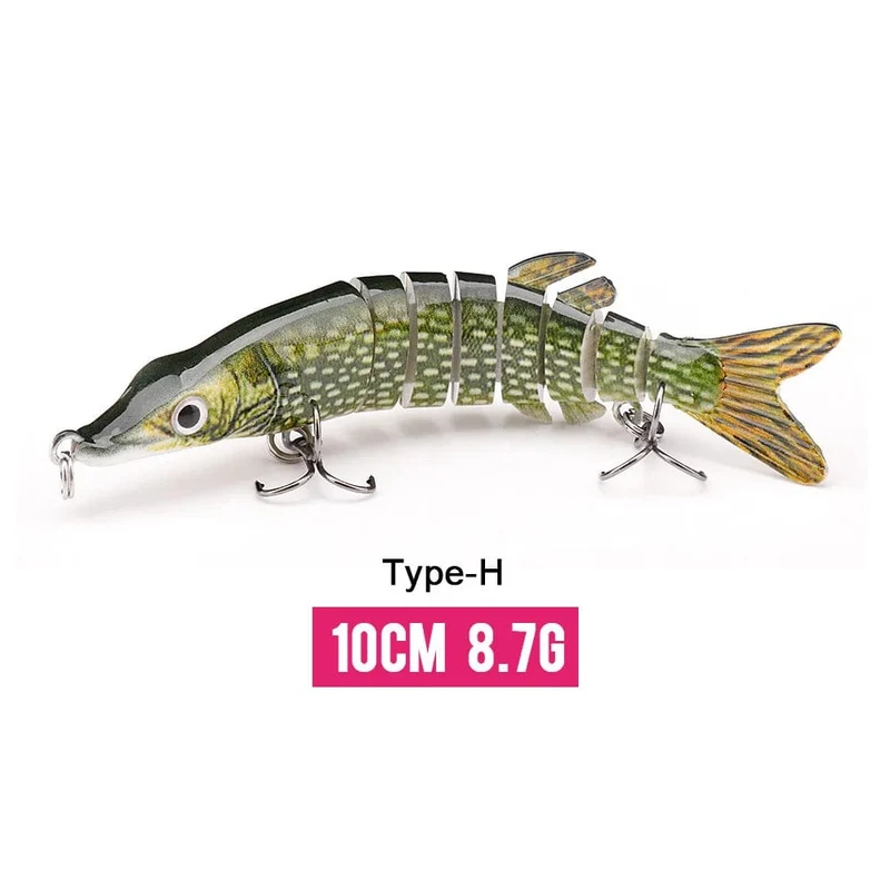 VTAVTA 10/14cm sinkende Wobbler Angelköder Jointed Crankbait Swimbait 8 Segment Harter Kunstköder für Angelköder