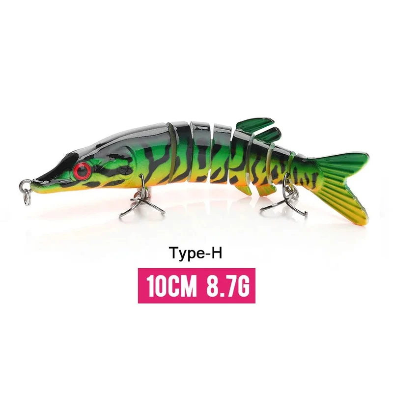 VTAVTA 10/14cm sinkende Wobbler Angelköder Jointed Crankbait Swimbait 8 Segment Harter Kunstköder für Angelköder