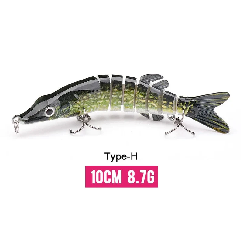 VTAVTA 10/14cm sinkende Wobbler Angelköder Jointed Crankbait Swimbait 8 Segment Harter Kunstköder für Angelköder