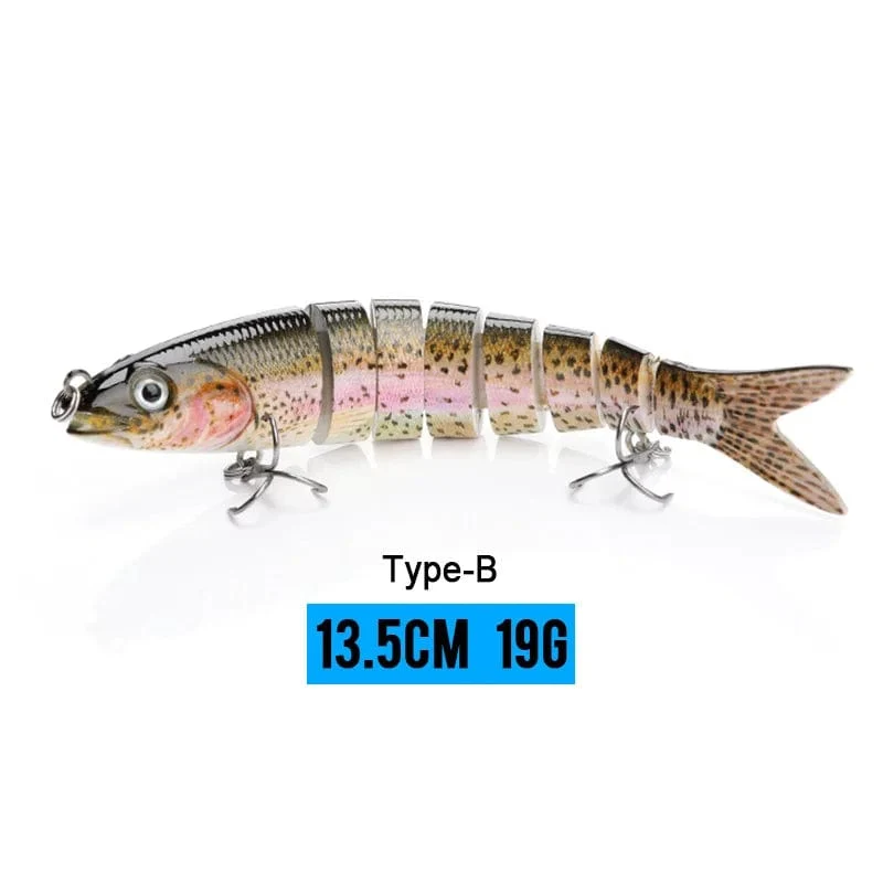 VTAVTA 10/14cm sinkende Wobbler Angelköder Jointed Crankbait Swimbait 8 Segment Harter Kunstköder für Angelköder