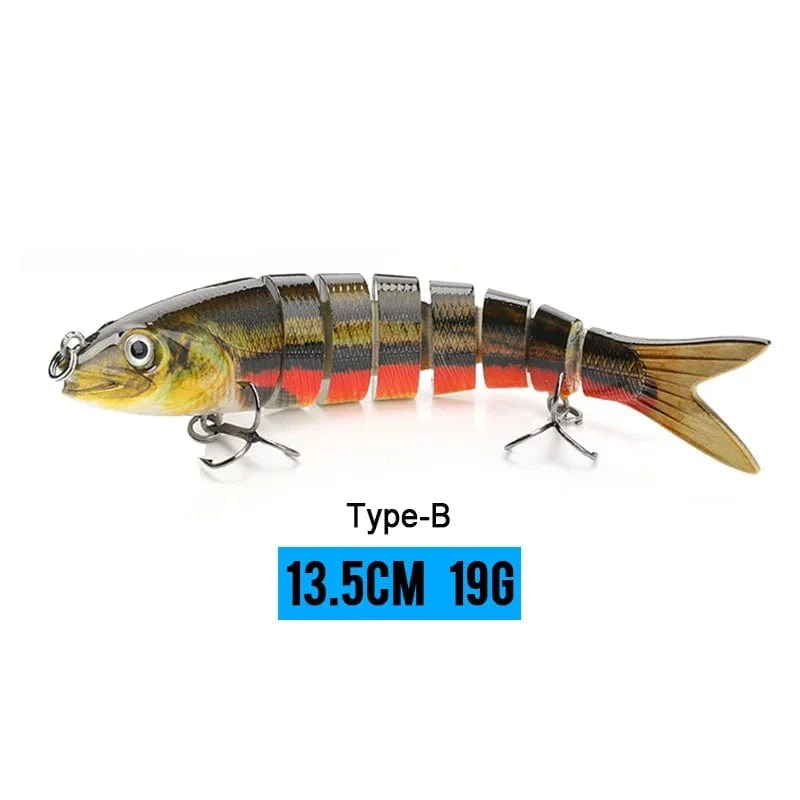 VTAVTA 10/14cm sinkende Wobbler Angelköder Jointed Crankbait Swimbait 8 Segment Harter Kunstköder für Angelköder